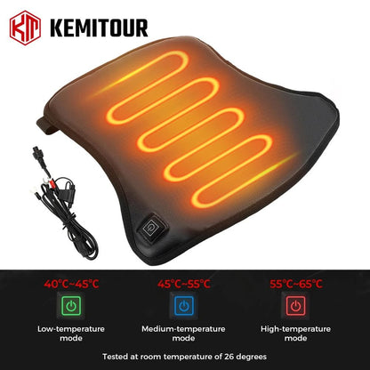 Universal 12V Heated Motorcycle Seat Cushion Winter Warmer