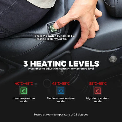 Universal 12V Heated Motorcycle Seat Cushion Winter Warmer 1