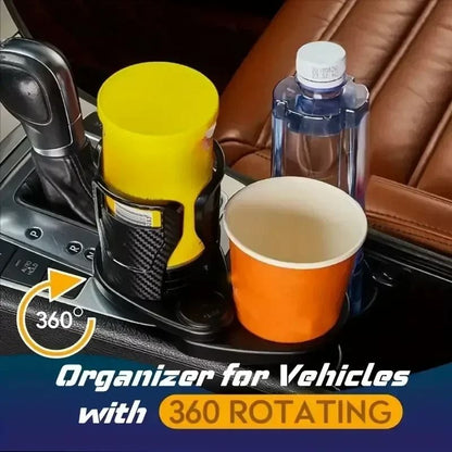 Car Cup Holder Expander Adjustable Dual Cup Holder With Phone Holder And Aromatherapy Organizer 2