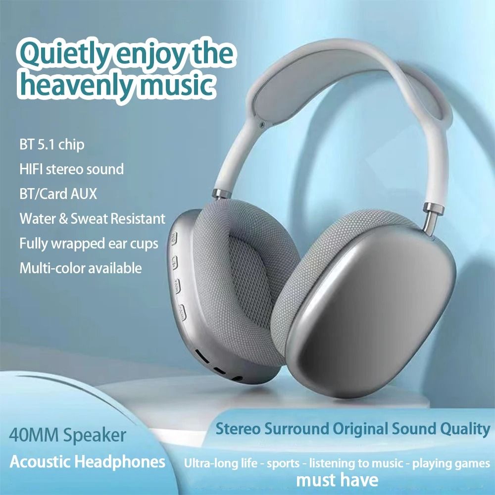 Wireless Bluetooth Headphones Sports Gaming P9 Model With Mic Noise Cancelling 1