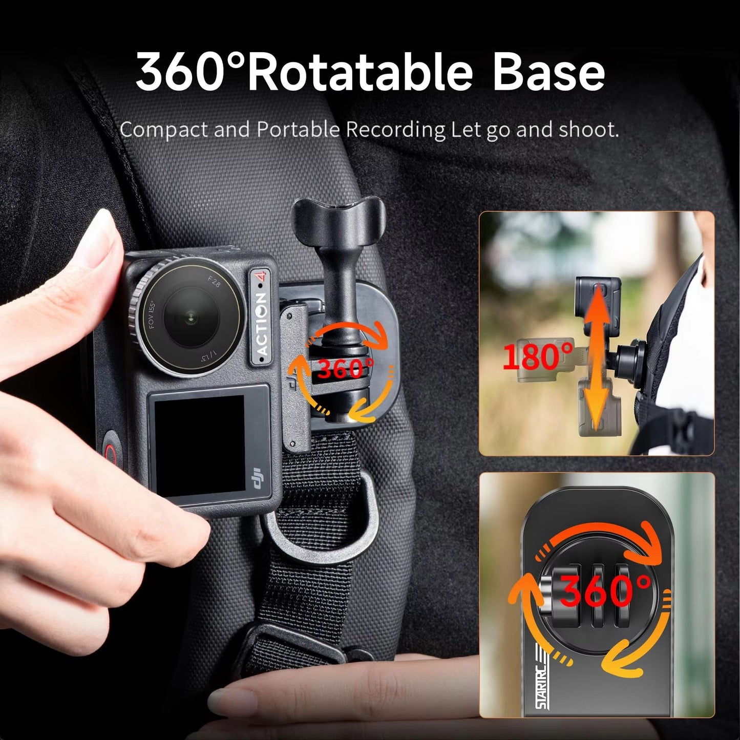 360 Pro Backpack Mount Clip For DJI Osmo Pocket 3 4