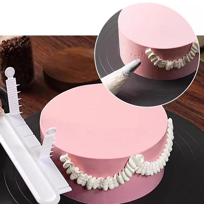 Precision Curved Cake Decorating Aid with Scale Ruler – Smart DIY Cream Skirt & Border Marker Tool