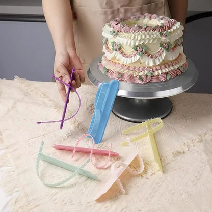 Precision Curved Cake Decorating Aid With Scale Ruler  Smart DIY Cream Skirt  Border Marker Tool 1