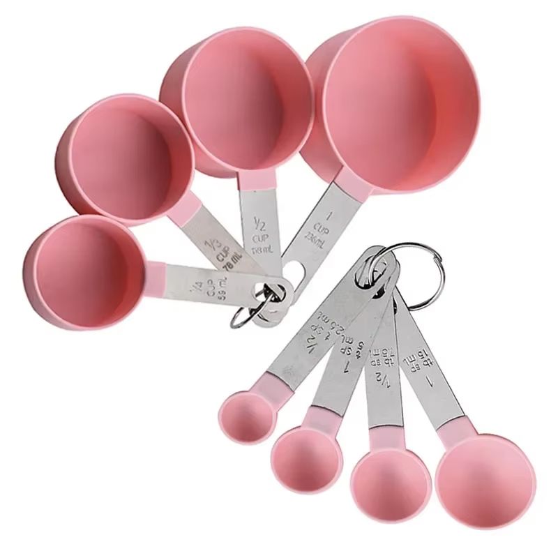 Precision 8Piece Stainless Steel Measuring Cups  Spoons Set With Scale  Accurate Baking  Cooking To 9