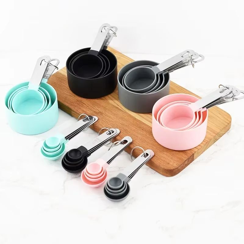Precision 8Piece Stainless Steel Measuring Cups  Spoons Set With Scale  Accurate Baking  Cooking To 3