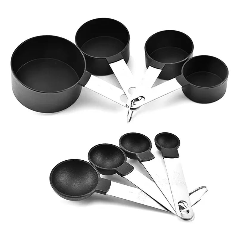Precision 8Piece Stainless Steel Measuring Cups  Spoons Set With Scale  Accurate Baking  Cooking To 7