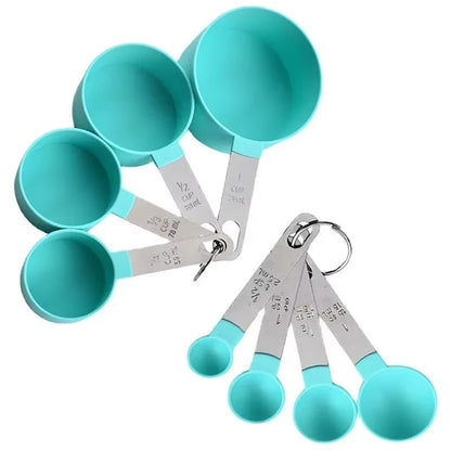 Precision 8Piece Stainless Steel Measuring Cups  Spoons Set With Scale  Accurate Baking  Cooking To 8