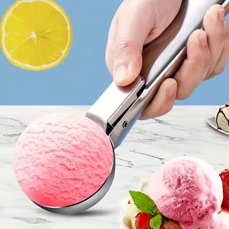 Premium Stainless Steel Ice Cream Scoop & Fruit Scoop – Multifunctional Kitchen Serving Tool