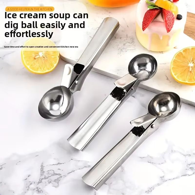 Premium Stainless Steel Ice Cream Scoop  Fruit Scoop  Multifunctional Kitchen Serving Tool 1