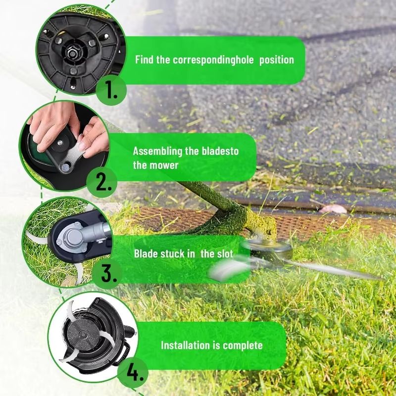 12Pack Metal Grass Trimmer Replacement Blades  Durable Cutter Heads For Weed Whacker  Brush Cutting 4