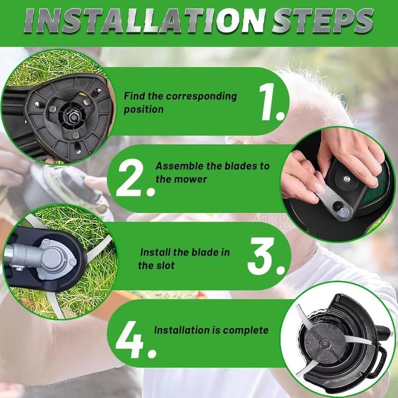 Durable Metal Blade For Brush Cutter  Edger  Universal Replacement Lawn MowerWeed Whacker Blade 5