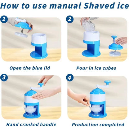 GlacierEase Portable Slush  Ice Crusher Machine  Manual Crank BPAFree Blue 2