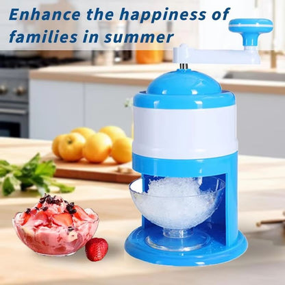 GlacierEase Portable Slush  Ice Crusher Machine  Manual Crank BPAFree Blue 4
