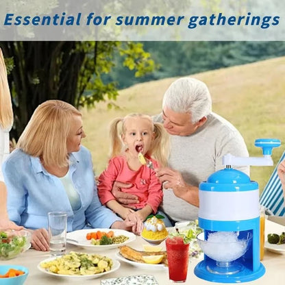 GlacierEase Portable Slush  Ice Crusher Machine  Manual Crank BPAFree Blue 5