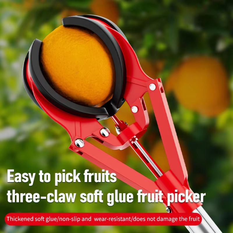 HarvestReach 3.3 ft High Altitude 3-Claw Retractable Fruit Picker – Portable Garden Tool for Apples & Peaches