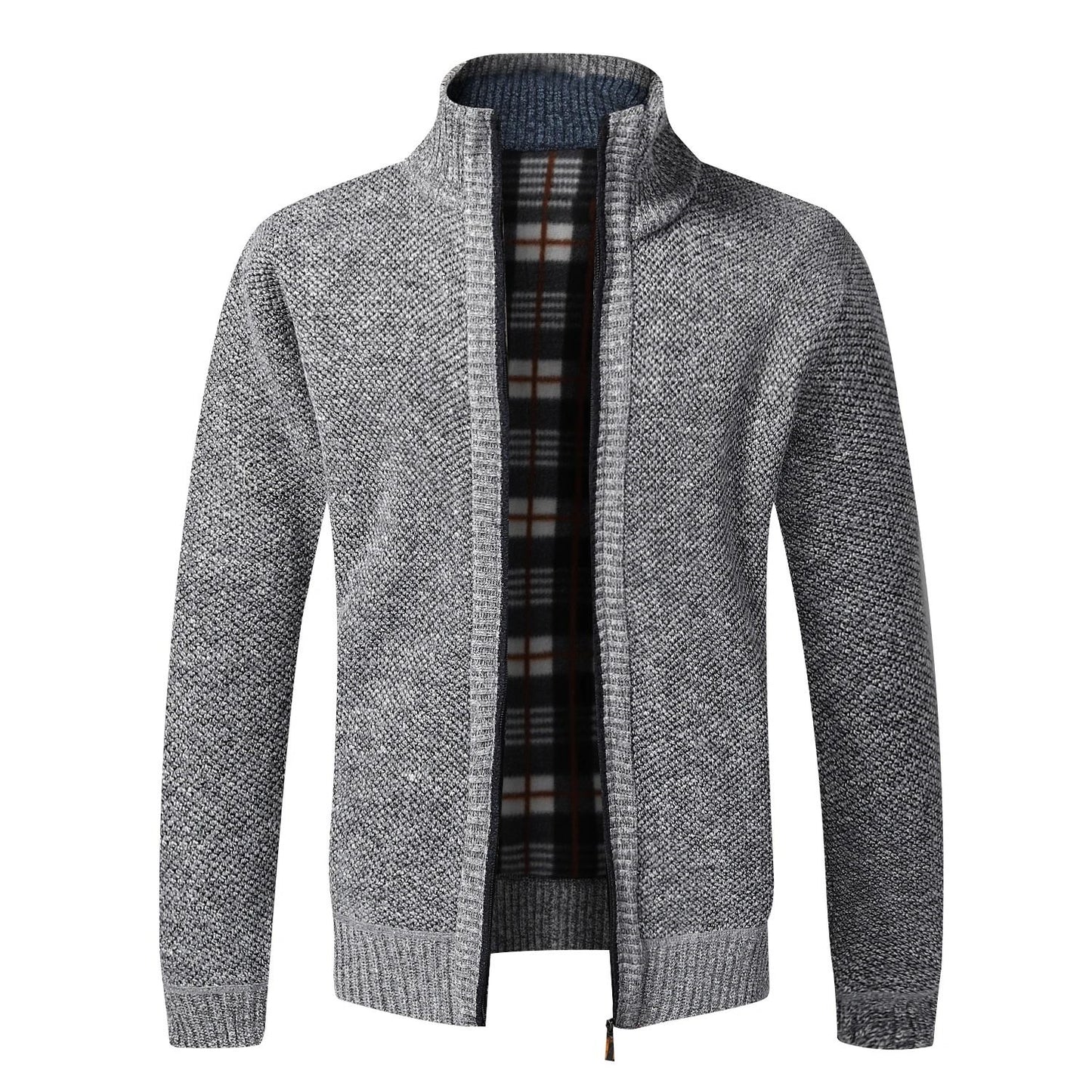 Mens Warm Fleece Zip Cardigan Sweater 9