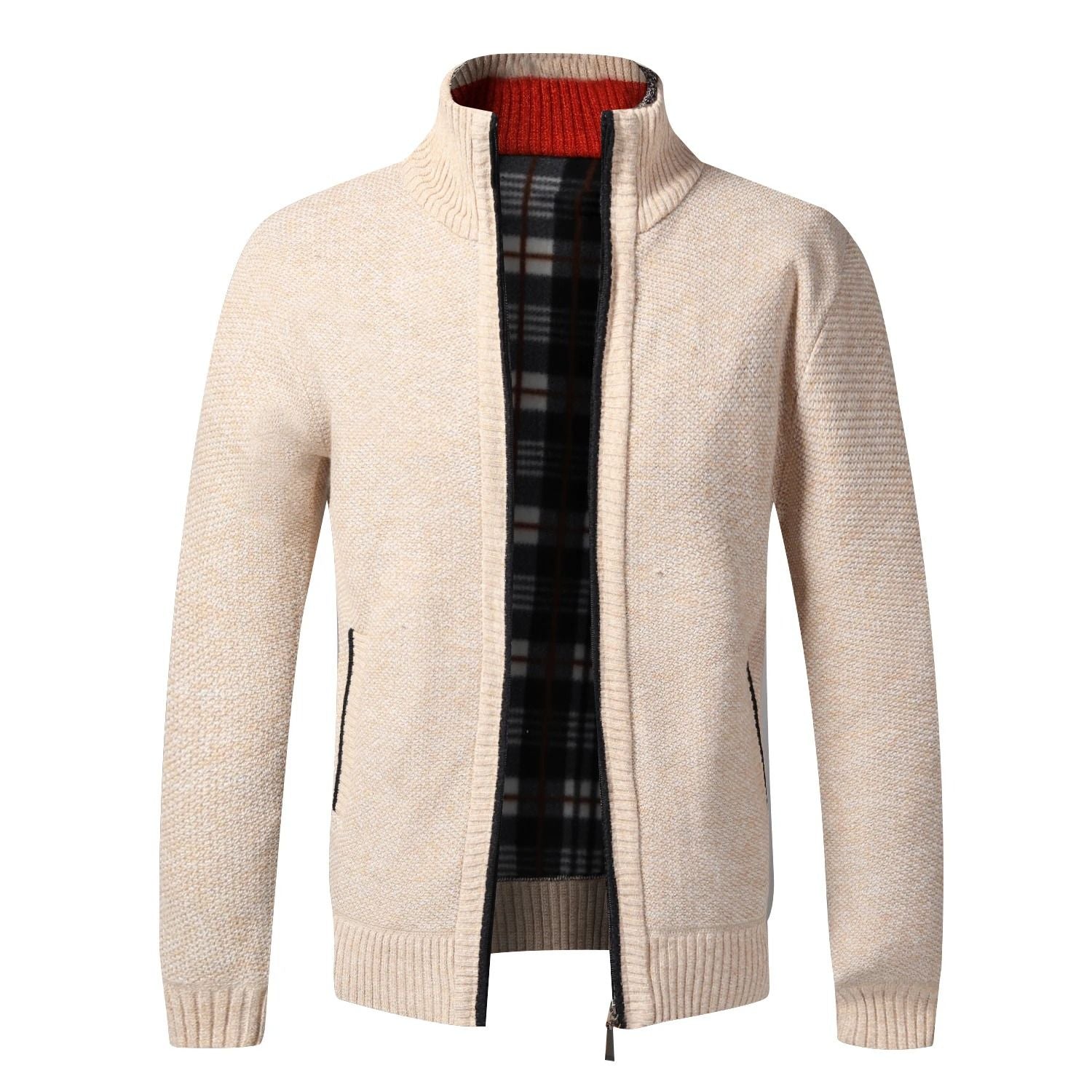 Mens Warm Fleece Zip Cardigan Sweater 10