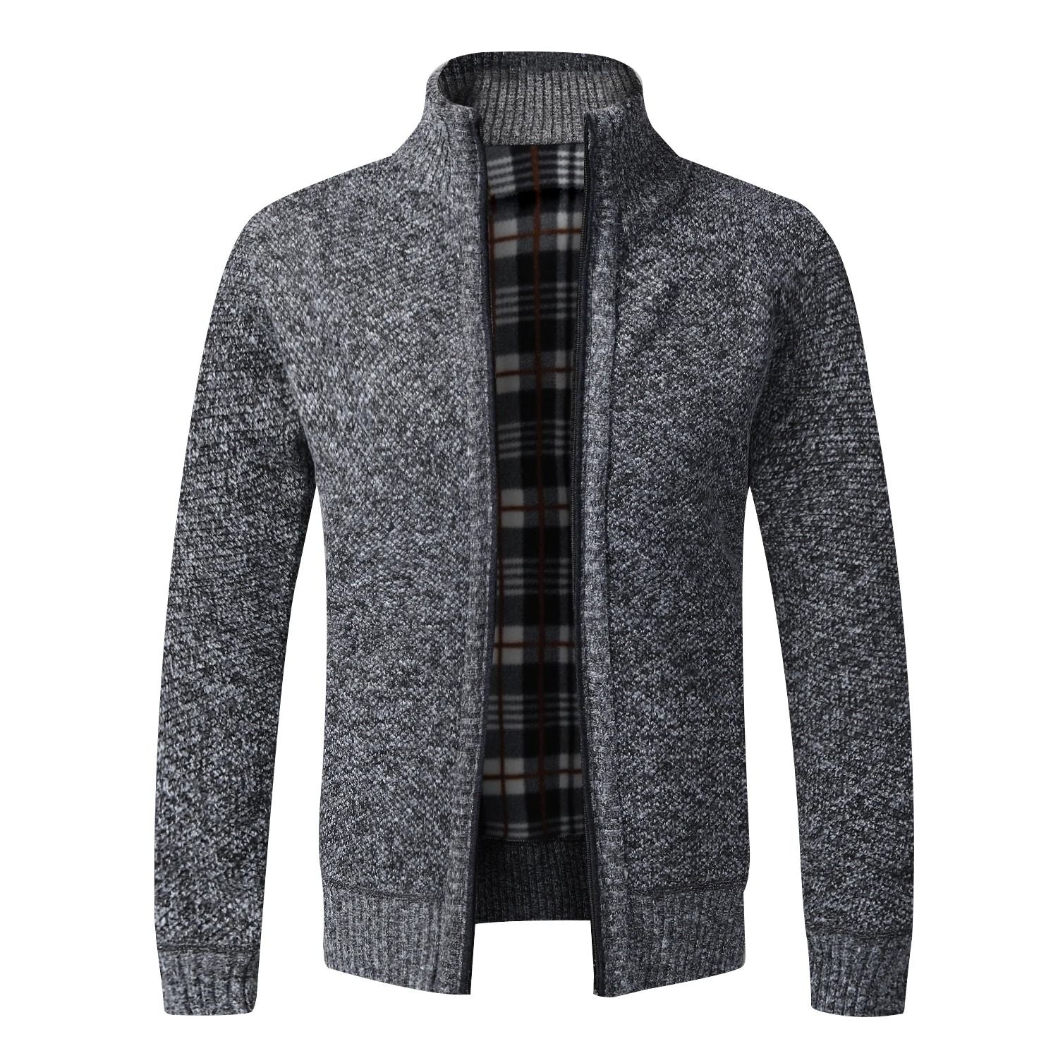 Mens Warm Fleece Zip Cardigan Sweater 11