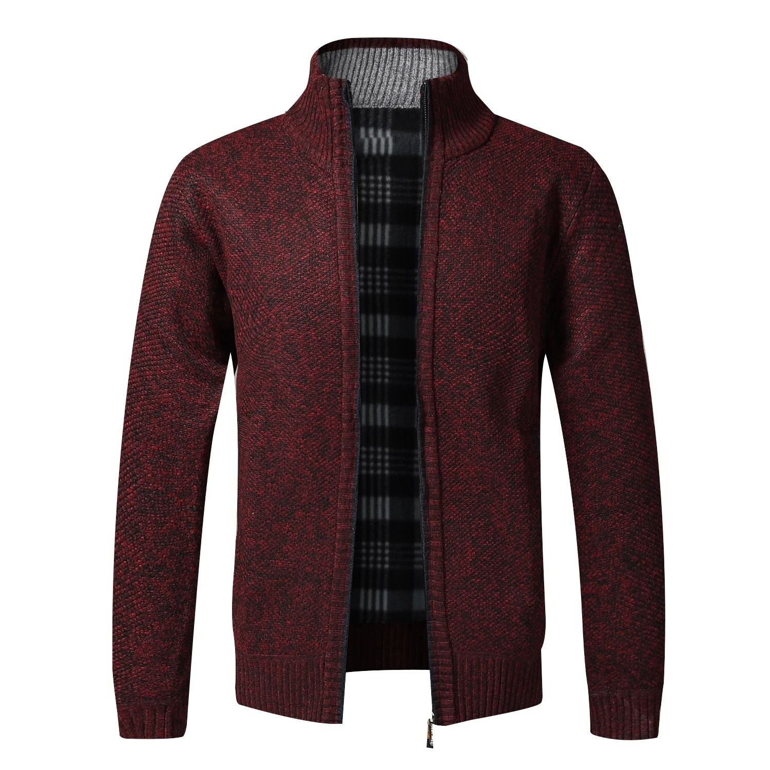 Mens Warm Fleece Zip Cardigan Sweater 12