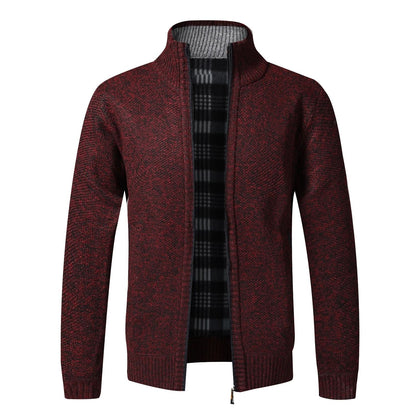 Mens Warm Fleece Zip Cardigan Sweater 12