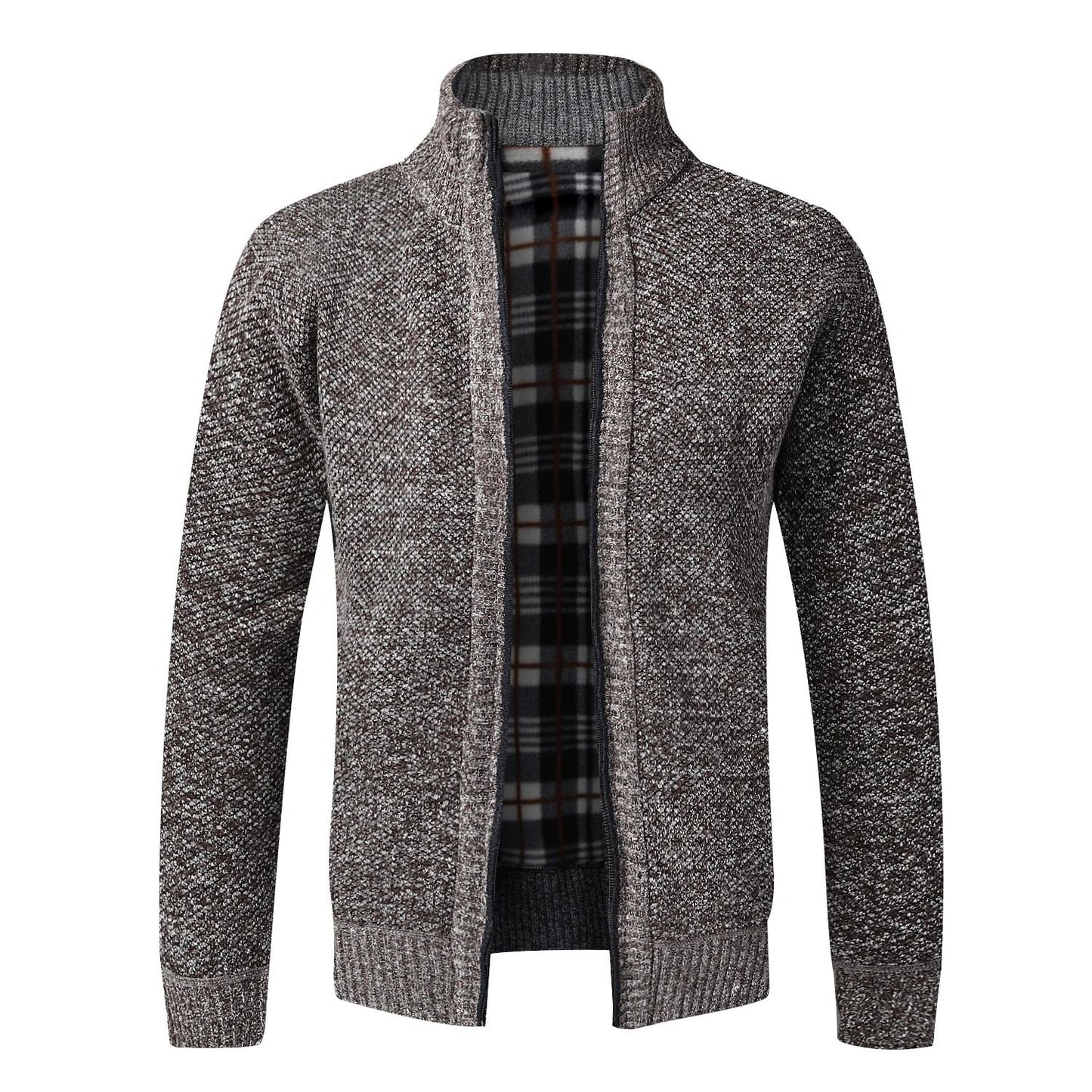 Mens Warm Fleece Zip Cardigan Sweater 6
