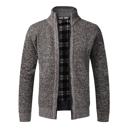 Mens Warm Fleece Zip Cardigan Sweater 6