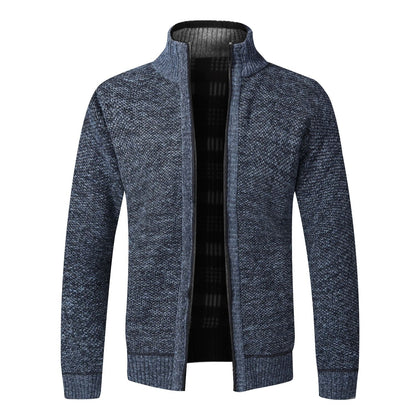 Mens Warm Fleece Zip Cardigan Sweater 7