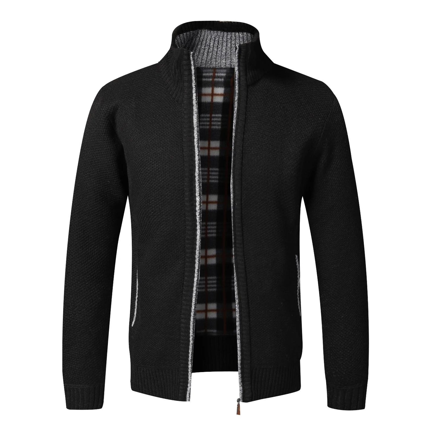 Mens Warm Fleece Zip Cardigan Sweater 8