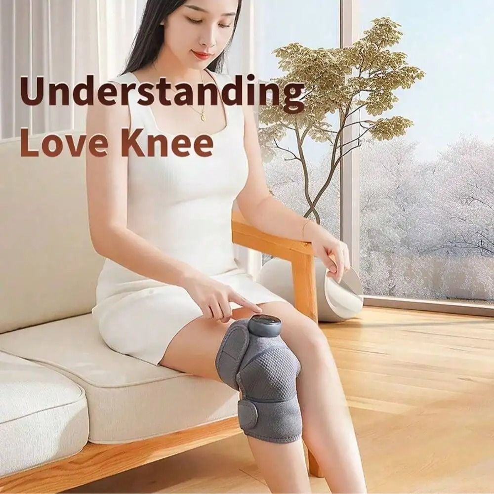 Rechargeable Heated Knee Massager With Adjustable Heat And Vibration 1