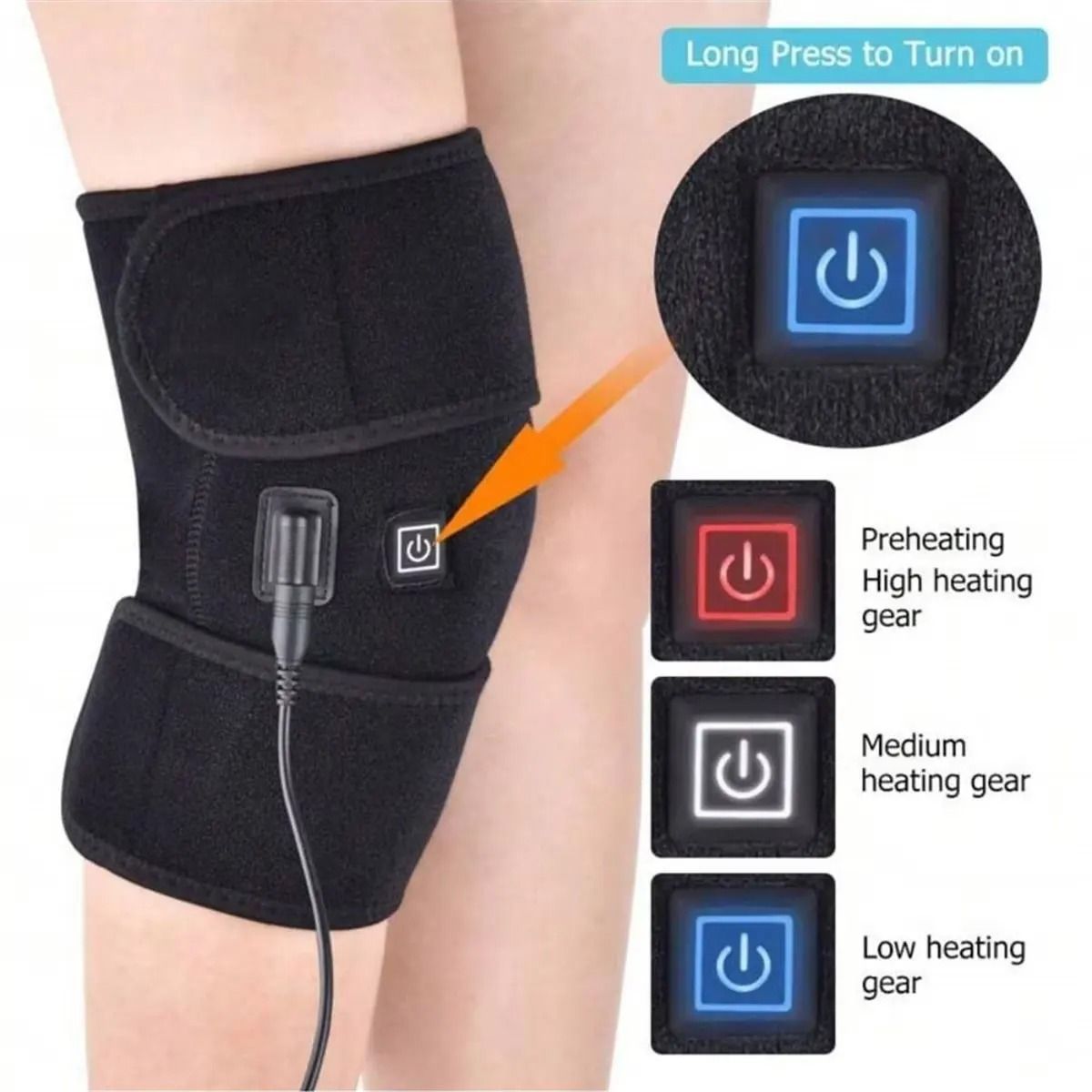 Rechargeable Heated Knee Massager With Adjustable Heat And Vibration 6