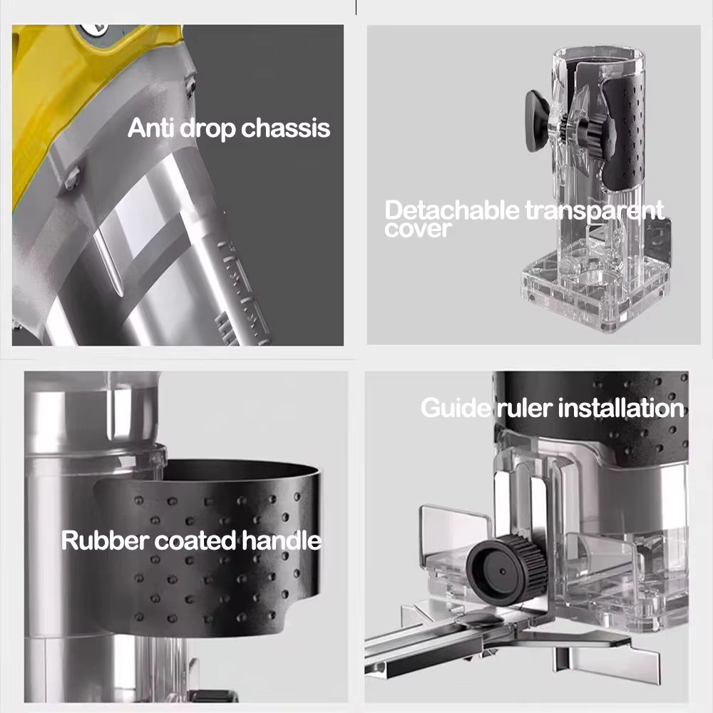 ProTrim Brushless Cordless Woodworking Trimmer  18V Compatible Milling  Engraving Slotting Machine 3