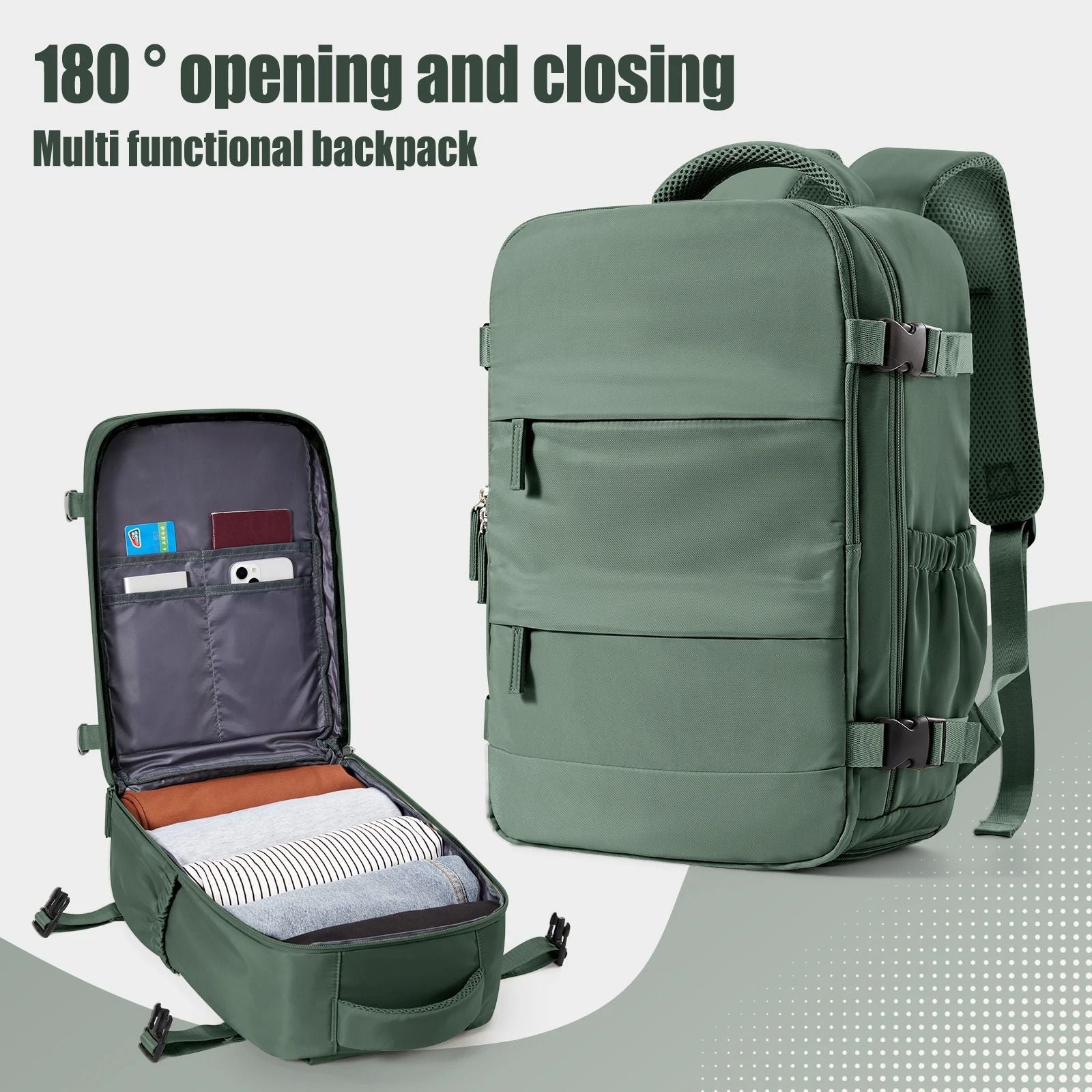Compact Cabin Travel Backpack for Flights and Daily Commutes