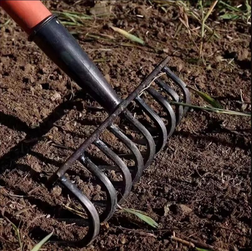 AgriGrip MultiFunctional 9Tooth Nail Rake  Durable ManganeseSteel Garden  Farm Tool 6