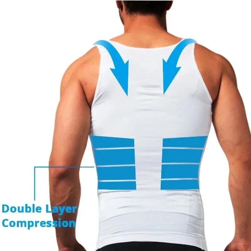 Mens Slimming Compression Vest Body Shaper Tank 1