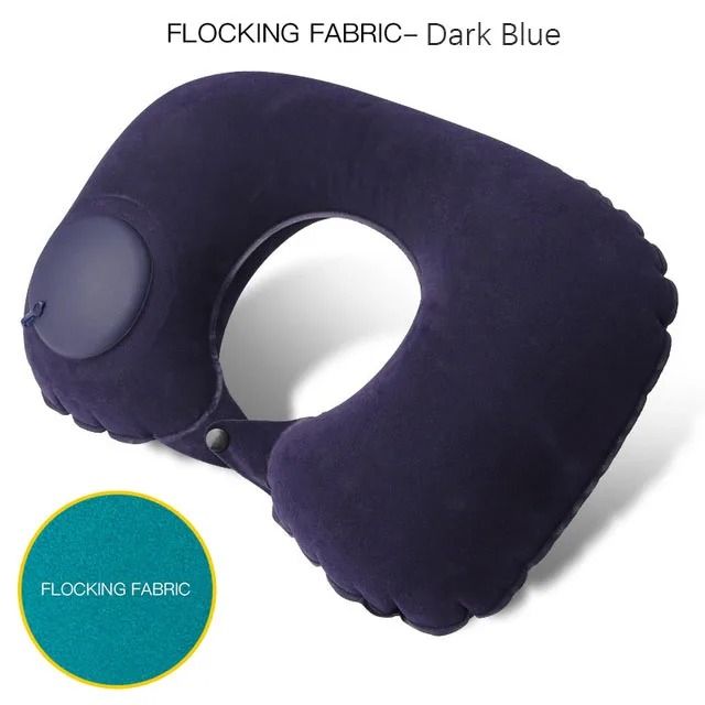 Inflatable UShape Travel Pillow With BuiltIn Pump 9