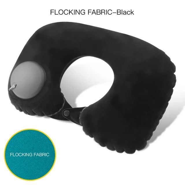 Inflatable UShape Travel Pillow With BuiltIn Pump 10