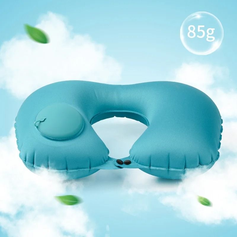 Inflatable UShape Travel Pillow With BuiltIn Pump 6