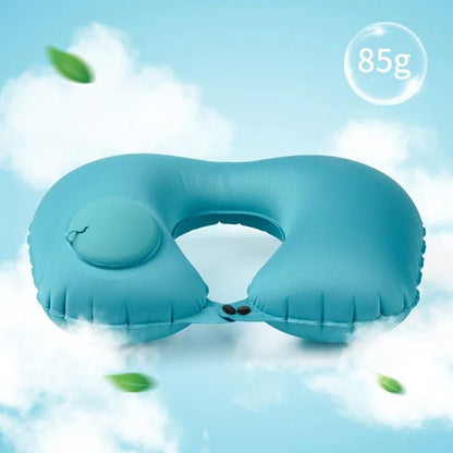 Inflatable UShape Travel Pillow With BuiltIn Pump 6