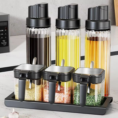 ClearView Glass Seasoning Jar With Spoon  Household Sealed Storage Box For Salt Sugar  Spices 3