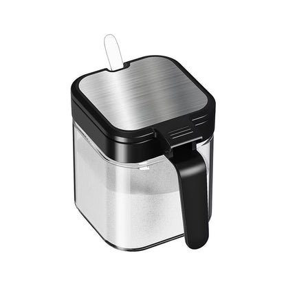 ClearView Glass Seasoning Jar With Spoon  Household Sealed Storage Box For Salt Sugar  Spices 4