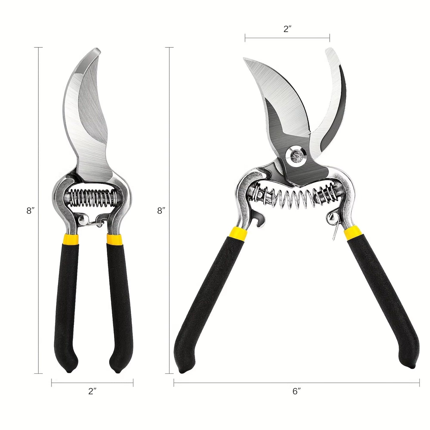 ProGrip 8 HeavyDuty Steel CurvedBlade Pruners  Garden Pruning Shears For Bush Shrub  Hedge Work 1