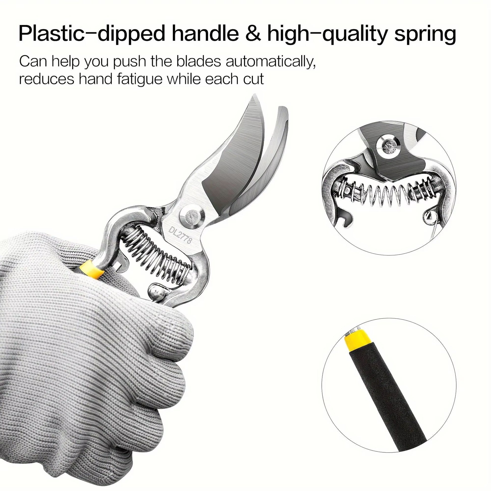 ProGrip 8 HeavyDuty Steel CurvedBlade Pruners  Garden Pruning Shears For Bush Shrub  Hedge Work 3