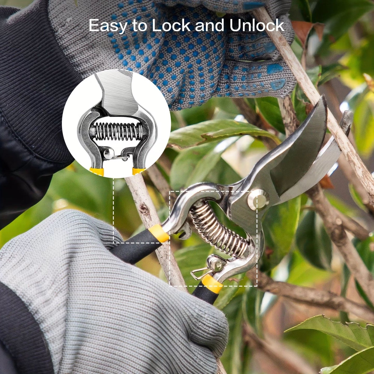 ProGrip 8 HeavyDuty Steel CurvedBlade Pruners  Garden Pruning Shears For Bush Shrub  Hedge Work 5
