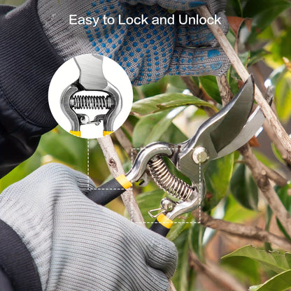 ProGrip 8 HeavyDuty Steel CurvedBlade Pruners  Garden Pruning Shears For Bush Shrub  Hedge Work 5