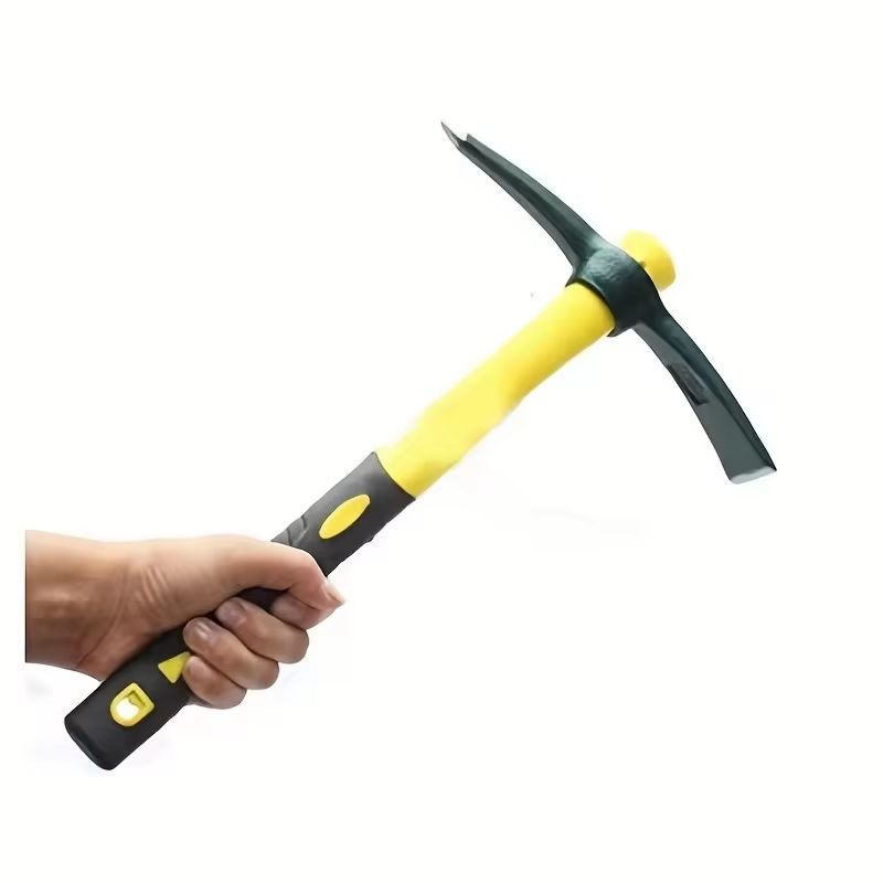 ForgeMaster Forged Weeding Garden Pick Axe With Fiberglass Handle  HeavyDuty Soil Loosening Tool Fo 1