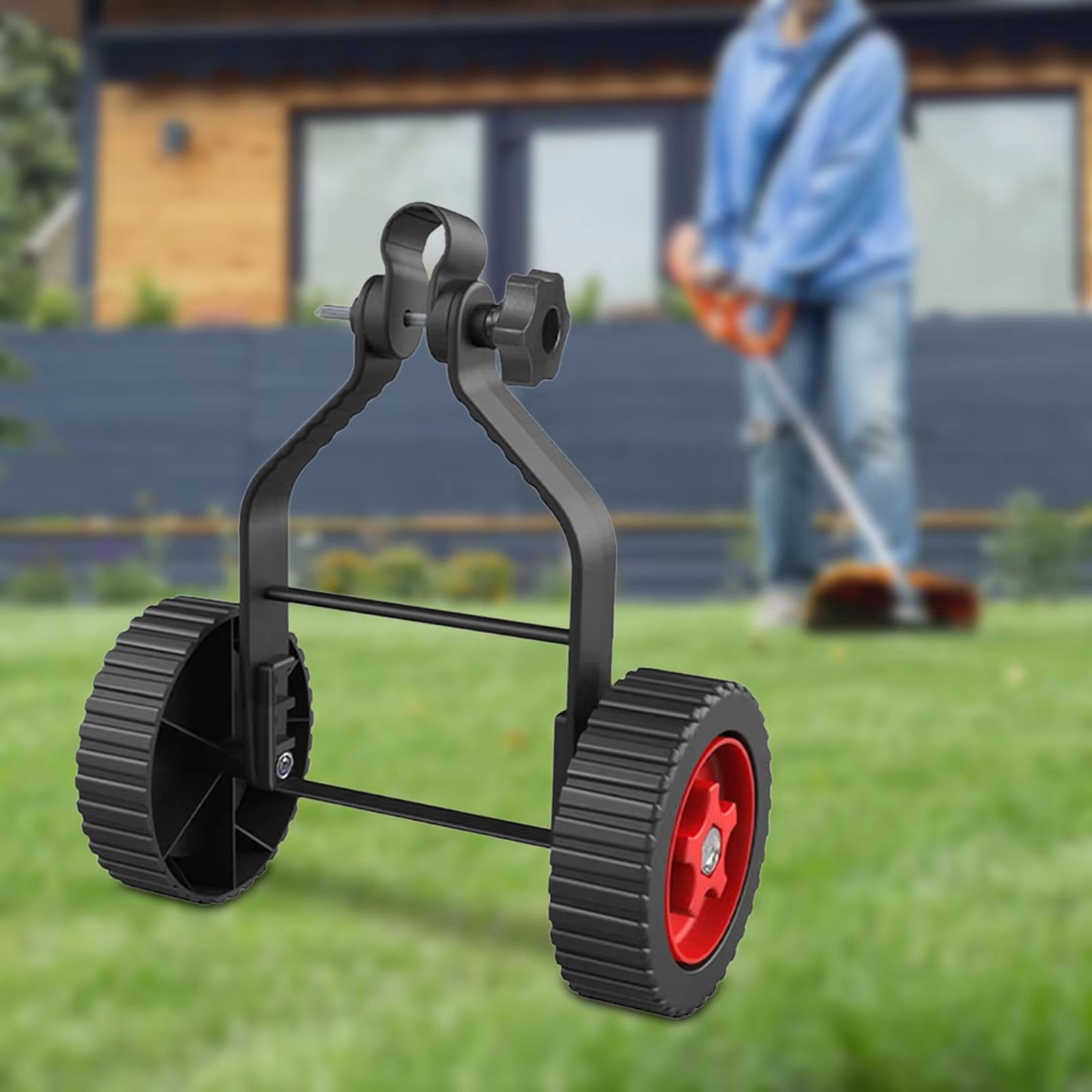 TriWheel Adjustable Support Wheel Attachment For String Trimmers  Lawn Mowers 1