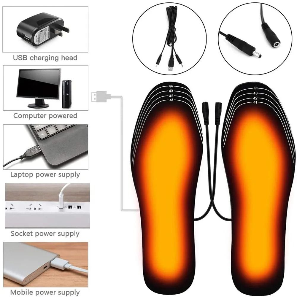USB Heated Shoe Insoles With Carbon Fiber Heating Pads For Winter Warmth 3