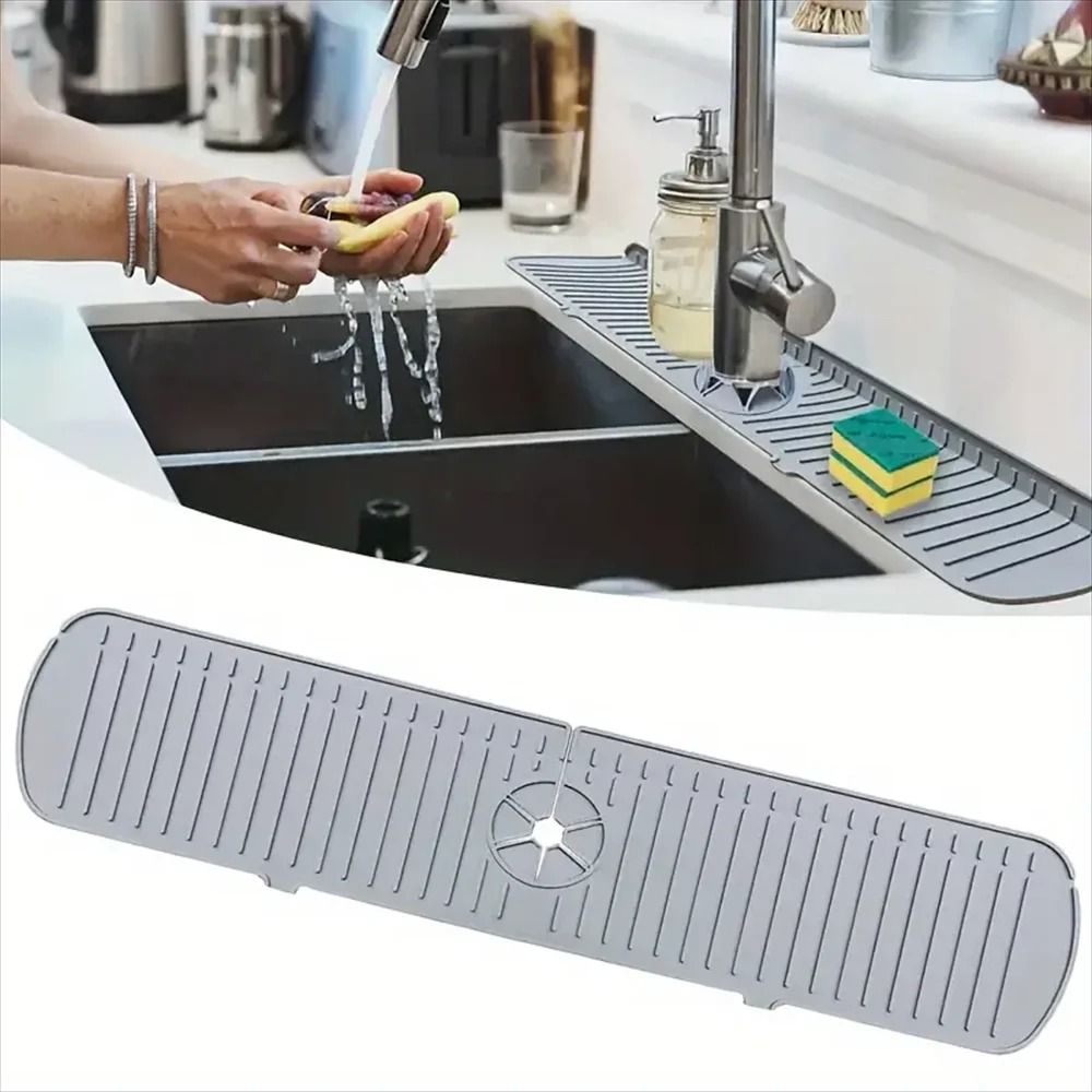 Silicone Faucet Water Catcher Mat For Kitchen And Bathroom 6