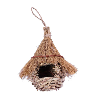 NatureNest HandWoven Grass Bird House For Wrens  Finches  IndoorOutdoor Lawn  Patio Hut 3