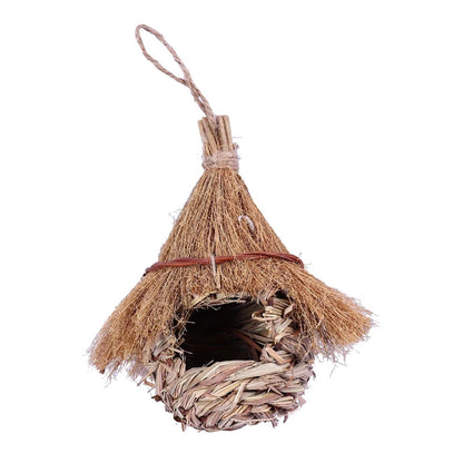 NatureNest HandWoven Grass Bird House For Wrens  Finches  IndoorOutdoor Lawn  Patio Hut 5